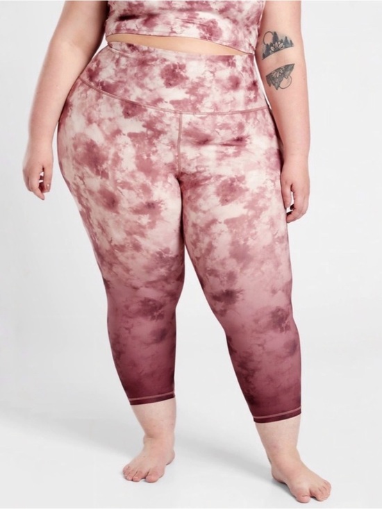 Athleta Pants - NWT Athleta Elation 7/8 tight maroon tie dye size 3X